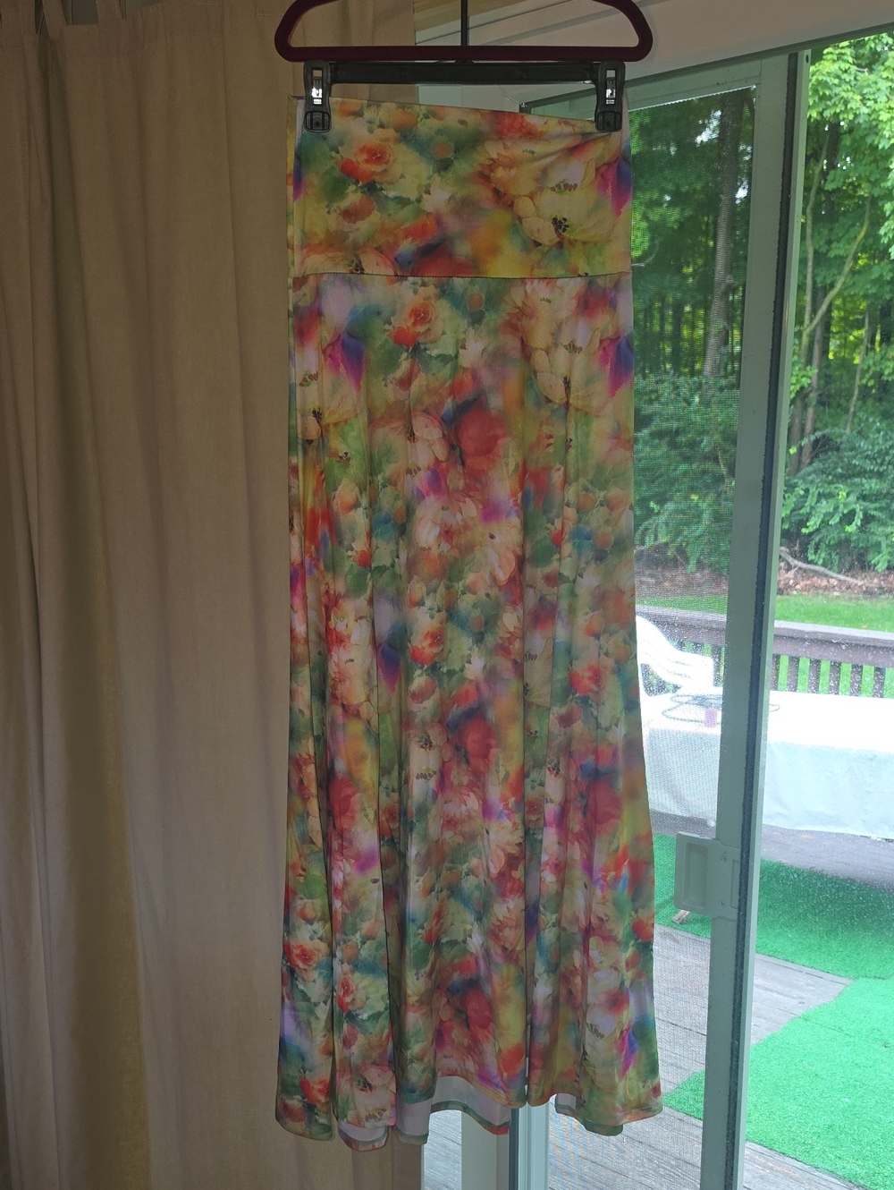 LuLaRoe Multicolor Floral Watercolor Maxi Skirt